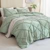 imageAndency Sage Green Tufted Queen Size Comforter Set 90x90 inches 3 Pieces  Boho Lightweight Soft Luxury Microfiber Comforter with 2 Pillowcases All Season Geometric Textured Bedding Set