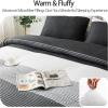 imageAndency Twin Comforter Set Black 2 Pieces Black White and Gray Patchwork Striped Comforter66x90 Inch Soft Microfiber Down Alternative Twin Comforter Bedding Sets with Corner LoopsBlack Gray