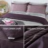imageAndency Twin Comforter Set Black 2 Pieces Black White and Gray Patchwork Striped Comforter66x90 Inch Soft Microfiber Down Alternative Twin Comforter Bedding Sets with Corner LoopsPurple Gray