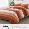imageAndency Twin Comforter Set Black 2 Pieces Black White and Gray Patchwork Striped Comforter66x90 Inch Soft Microfiber Down Alternative Twin Comforter Bedding Sets with Corner LoopsTerracotta