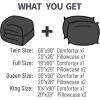 imageAndency Twin Comforter Set Black 2 Pieces Black White and Gray Patchwork Striped Comforter66x90 Inch Soft Microfiber Down Alternative Twin Comforter Bedding Sets with Corner LoopsMint Green