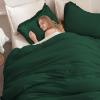 imageAndency Twin Comforter Set Burnt Orange 2 Pieces Terracotta Boho Tassel Kids Comforter Sets for Boys Girls Teens All Season Rust Soft Bed Set 66x90In Comforter ampamp 1 Pillowcase04  Emerald Green