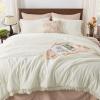 imageAndency Twin Comforter Set Burnt Orange 2 Pieces Terracotta Boho Tassel Kids Comforter Sets for Boys Girls Teens All Season Rust Soft Bed Set 66x90In Comforter ampamp 1 Pillowcase23  Ivory