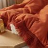 imageAndency Twin Comforter Set Burnt Orange 2 Pieces Terracotta Boho Tassel Kids Comforter Sets for Boys Girls Teens All Season Rust Soft Bed Set 66x90In Comforter ampamp 1 Pillowcase01  Burnt Orange