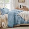imageAndency Twin Comforter Set Burnt Orange 2 Pieces Terracotta Boho Tassel Kids Comforter Sets for Boys Girls Teens All Season Rust Soft Bed Set 66x90In Comforter ampamp 1 Pillowcase17  Grayish Blue