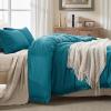 imageAndency Twin Comforter Set Burnt Orange 2 Pieces Terracotta Boho Tassel Kids Comforter Sets for Boys Girls Teens All Season Rust Soft Bed Set 66x90In Comforter ampamp 1 Pillowcase07  Turquoise