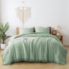 imageAndency Twin Comforter Set Burnt Orange 2 Pieces Terracotta Boho Tassel Kids Comforter Sets for Boys Girls Teens All Season Rust Soft Bed Set 66x90In Comforter ampamp 1 Pillowcase03  Sage Green