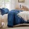 imageAndency Twin Comforter Set Burnt Orange 2 Pieces Terracotta Boho Tassel Kids Comforter Sets for Boys Girls Teens All Season Rust Soft Bed Set 66x90In Comforter ampamp 1 Pillowcase13  Navy Blue