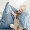imageAndency Twin Comforter Set Burnt Orange 2 Pieces Terracotta Boho Tassel Kids Comforter Sets for Boys Girls Teens All Season Rust Soft Bed Set 66x90In Comforter ampamp 1 Pillowcase17  Grayish Blue
