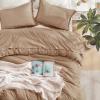 imageAndency Twin Comforter Set Burnt Orange 2 Pieces Terracotta Boho Tassel Kids Comforter Sets for Boys Girls Teens All Season Rust Soft Bed Set 66x90In Comforter ampamp 1 Pillowcase15  Taupe