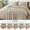 imageAndency Twin Comforter Set Burnt Orange 2 Pieces Terracotta Boho Tassel Kids Comforter Sets for Boys Girls Teens All Season Rust Soft Bed Set 66x90In Comforter ampamp 1 Pillowcase05  Oatmeal