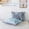 imageAndency Twin Comforter Set Grey Blue 66x90 Inch  2 Pieces Soft Lightweight Microfiber Branches Comforter Bedding Set Reversible Flower Plum Blossom Bed SetBranchGrey Blue