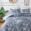imageAndency Twin Comforter Set Grey Blue 66x90 Inch  2 Pieces Soft Lightweight Microfiber Branches Comforter Bedding Set Reversible Flower Plum Blossom Bed SetBranchGrey Blue