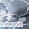 imageAndency Twin Comforter Set Grey Blue 66x90 Inch  2 Pieces Soft Lightweight Microfiber Branches Comforter Bedding Set Reversible Flower Plum Blossom Bed SetBranchGrey Blue
