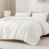 imageAndency Fluffy Queen Comforter Set Super Soft White Comforters Queen Size Winter Warm Fleece Faux Fur Bedding Set Luxury Plush Fuzzy Bed Set 3 Pieces 1 Shaggy Comforter 2 PillowcasesWhite