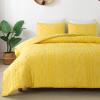 imageAndency Khaki Tufted Comforter Set Twin 2 Pieces1 Boho Comforter 1 Pillowcase Textured Farmhouse Bedding Set with Soft Microfiber Down Alternative Geometric PatternYellow