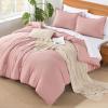 imageAndency King Size Comforter Set  7 Pieces Bed in a Bag King Bedding Comforter Sets Oatmeal Winter Solid Soft Lightweight Comforter with Fitted Sheets Flat Sheets Pillowcases ampamp Shams13  Pink