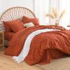 imageAndency King Size Comforter Set Burnt Orange Terracotta Bed in a Bag 7 Pieces Boho Tufted Chevron Bedding Sets with 1 Comforter 1 Flat Sheet 1 Fitted Sheet 2 Pillow Shams 2 Pillowcases