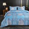 imageAndency Paisley Queen Size Comforter Set Blue  Soft Microfiber Comforter Sets 3 Pieces 90  90Inch Elegant Vintage Paisley Bed Set