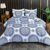 imageAndency Paisley Queen Size Comforter Set Navy Medallion Damask Comforter Set 3 Pieces 90 90Inch Elegant Vintage Paisley Bed Set