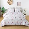 imageAndency Pink Floral Comforter Set Queen Size 90x90 Inch  3 Pieces Soft Microfiber Vintage Flower Bedding Comforter Sets Aesthetic Cute Bed Set for All Season