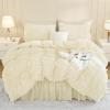 imageAndency Queen Comforter Set Black Fluffy Winter Faux Fur Warm Soft Plush Bedding Comforter Set 1 Velvet Comforter ampamp 2 Pillowcases Fuzzy Thick Heavy Puffy Comforters Bed Set11  Light Beige
