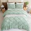 imageAndency Sage Green Tufted Queen Size Comforter Set 90x90 inches 3 Pieces  Boho Lightweight Soft Luxury Microfiber Comforter with 2 Pillowcases All Season Geometric Textured Bedding Set