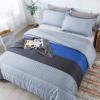 imageAndency Twin Comforter Set Black 2 Pieces Black White and Gray Patchwork Striped Comforter66x90 Inch Soft Microfiber Down Alternative Twin Comforter Bedding Sets with Corner LoopsGray Blue
