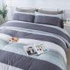 imageAndency Twin Comforter Set Black 2 Pieces Black White and Gray Patchwork Striped Comforter66x90 Inch Soft Microfiber Down Alternative Twin Comforter Bedding Sets with Corner LoopsMint Green