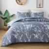 imageAndency Twin Comforter Set Grey Blue 66x90 Inch  2 Pieces Soft Lightweight Microfiber Branches Comforter Bedding Set Reversible Flower Plum Blossom Bed SetBranchGrey Blue