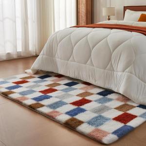 imageAndency 3x5 Ft Black and White Area Rug for Living Room Classic Checkered Shaggy Rug NonSlip High Pile Soft Fluffy Rug Fuzzy Carpet Bedroom Kids Toddler Room Nursery Playroom Cute Dorm Home DecorMulti Color