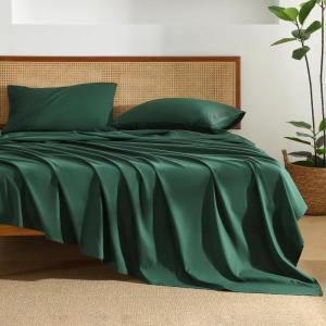 imageAndency King Size Sheets Set 4 Pieces Dark Olive Green Super Soft Sheets for King Size Bed Microfiber King Sheet Deep Pocket Up to 16quot Hotel Luxury Breathable ampamp Cooling Bed Sheet SetEmerald