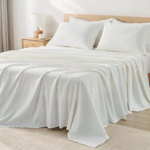 imageAndency King Size Sheets Set 4 Pieces Dark Olive Green Super Soft Sheets for King Size Bed Microfiber King Sheet Deep Pocket Up to 16quot Hotel Luxury Breathable ampamp Cooling Bed Sheet SetIvory