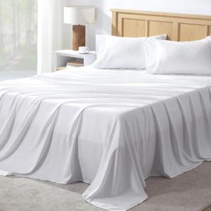 imageAndency King Size Sheets Set 4 Pieces Dark Olive Green Super Soft Sheets for King Size Bed Microfiber King Sheet Deep Pocket Up to 16quot Hotel Luxury Breathable ampamp Cooling Bed Sheet SetWhite