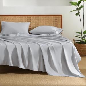imageAndency King Size Sheets Set 4 Pieces Dark Olive Green Super Soft Sheets for King Size Bed Microfiber King Sheet Deep Pocket Up to 16quot Hotel Luxury Breathable ampamp Cooling Bed Sheet SetLight Grey