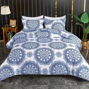 imageAndency Paisley Queen Size Comforter Set Navy  Medallion Damask Comforter Set 3 Pieces 90  90Inch Elegant Vintage Paisley Bed Set