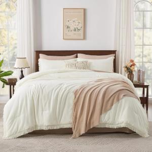 imageAndency Twin Comforter Set Burnt Orange 2 Pieces Terracotta Boho Tassel Kids Comforter Sets for Boys Girls Teens All Season Rust Soft Bed Set 66x90In Comforter ampamp 1 Pillowcase23  Ivory