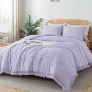 imageAndency Twin Comforter Set Burnt Orange 2 Pieces Terracotta Boho Tassel Kids Comforter Sets for Boys Girls Teens All Season Rust Soft Bed Set 66x90In Comforter ampamp 1 Pillowcase18  Lavender