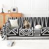 imageAndency Couch Cover Sofa Cover Black Boho Washable Sectional Couch Covers for Dogs Sofa Protector Chenile Anti Slip Love Seat Slipover for 2 Cushion Couch 71x118 BlackBlack