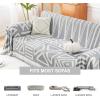 imageAndency Couch Cover Sofa Cover Black Boho Washable Sectional Couch Covers for Dogs Sofa Protector Chenile Anti Slip Love Seat Slipover for 2 Cushion Couch 71x118 BlackGrey