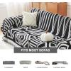 imageAndency Couch Cover Sofa Cover Black Boho Washable Sectional Couch Covers for Dogs Sofa Protector Chenile Anti Slip Love Seat Slipover for 2 Cushion Couch 71x118 BlackBlack
