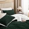 imageAndency Fluffy Sherpa King Comforter Set Super Soft Beige Fleece Warm Bedding for Winter Luxury Jacquard Boho Thick Fuzzy Plush Bed Set 3 Pieces1 Shaggy Comforter 2 PillowcasesDark Green