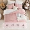 imageAndency Fluffy Sherpa King Comforter Set Super Soft Beige Fleece Warm Bedding for Winter Luxury Jacquard Boho Thick Fuzzy Plush Bed Set 3 Pieces1 Shaggy Comforter 2 PillowcasesBlush