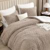 imageAndency Fluffy Sherpa King Comforter Set Super Soft Beige Fleece Warm Bedding for Winter Luxury Jacquard Boho Thick Fuzzy Plush Bed Set 3 Pieces1 Shaggy Comforter 2 PillowcasesKhaki