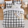 imageAndency Grey Queen Comforter Set 3 Pieces Grey White Buffalo Check Plaid Bedding Comforter ampamp Sets Light Gray Soft Lightweight Fluffy All Season Bed SetLight Gray