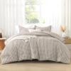 imageAndency Grey Queen Comforter Set 3 Pieces Grey White Buffalo Check Plaid Bedding Comforter ampamp Sets Light Gray Soft Lightweight Fluffy All Season Bed Set12  Gingham  Tan
