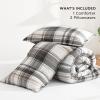 imageAndency Grey Queen Comforter Set 3 Pieces Grey White Buffalo Check Plaid Bedding Comforter ampamp Sets Light Gray Soft Lightweight Fluffy All Season Bed Set10  Plaid  Brown Gray