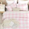 imageAndency Grey Queen Comforter Set 3 Pieces Grey White Buffalo Check Plaid Bedding Comforter ampamp Sets Light Gray Soft Lightweight Fluffy All Season Bed Set04  Checkered  Pink White