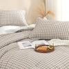 imageAndency Grey Queen Comforter Set 3 Pieces Grey White Buffalo Check Plaid Bedding Comforter ampamp Sets Light Gray Soft Lightweight Fluffy All Season Bed Set12  Gingham  Tan