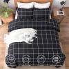 imageAndency Grey Queen Comforter Set 3 Pieces Grey White Buffalo Check Plaid Bedding Comforter ampamp Sets Light Gray Soft Lightweight Fluffy All Season Bed Set07  Grid  Black